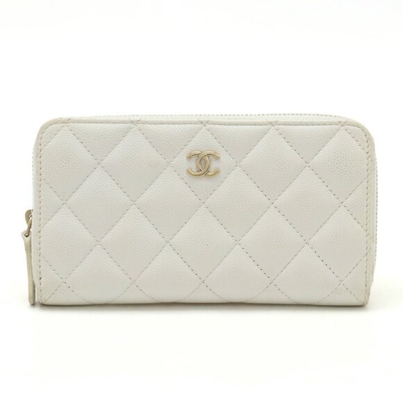 CHANEL White Caviar Leather Coco Mark Wallet - Picture 1 of 10